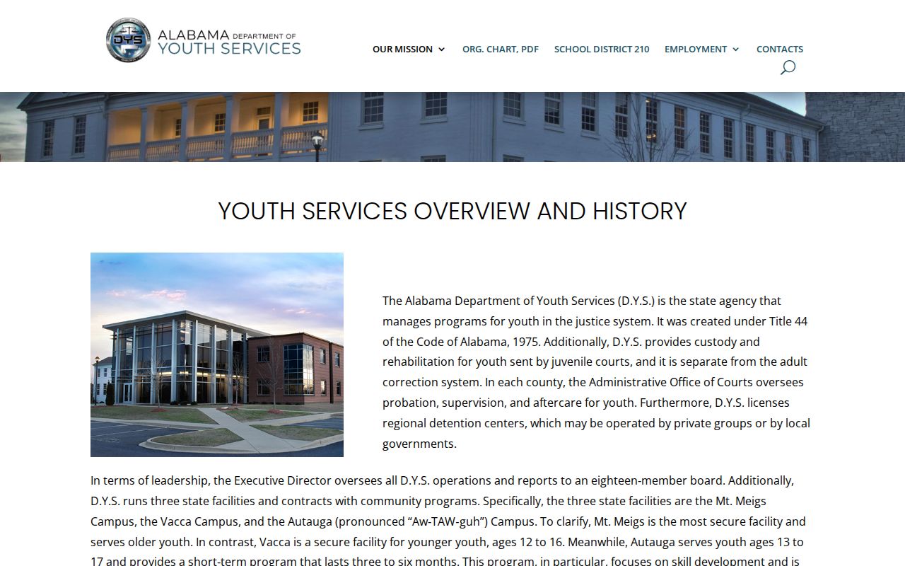 Clarke County juvenile release records and Alabama DYS overview