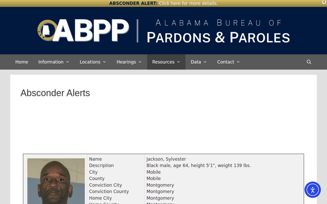Clarke County post-release supervision absconder alert lookup through ABPP